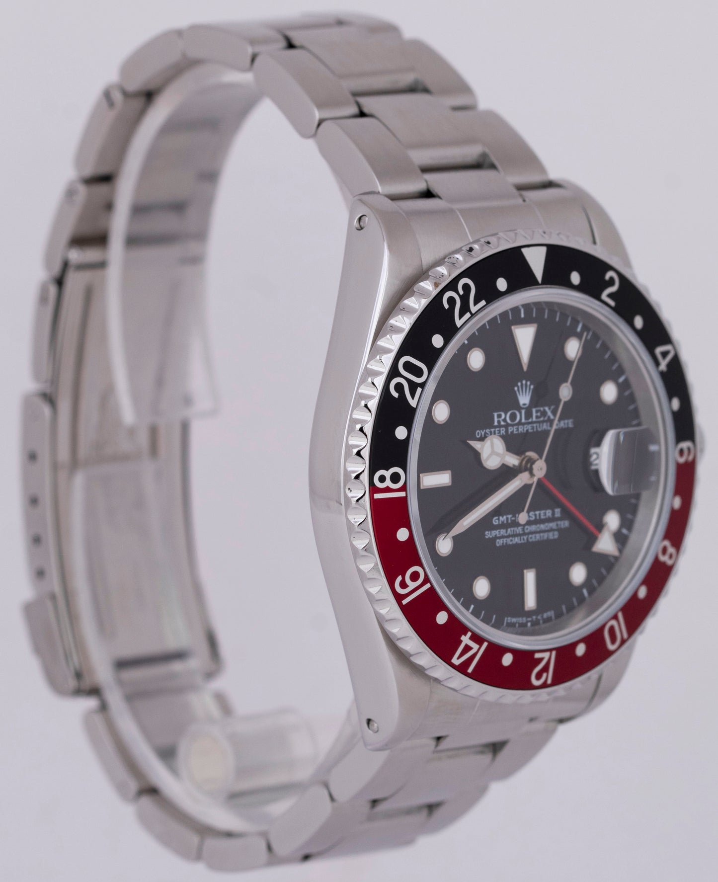 Rolex GMT-Master II COKE Stainless Steel Black Red Oyster Automatic Watch 16710
