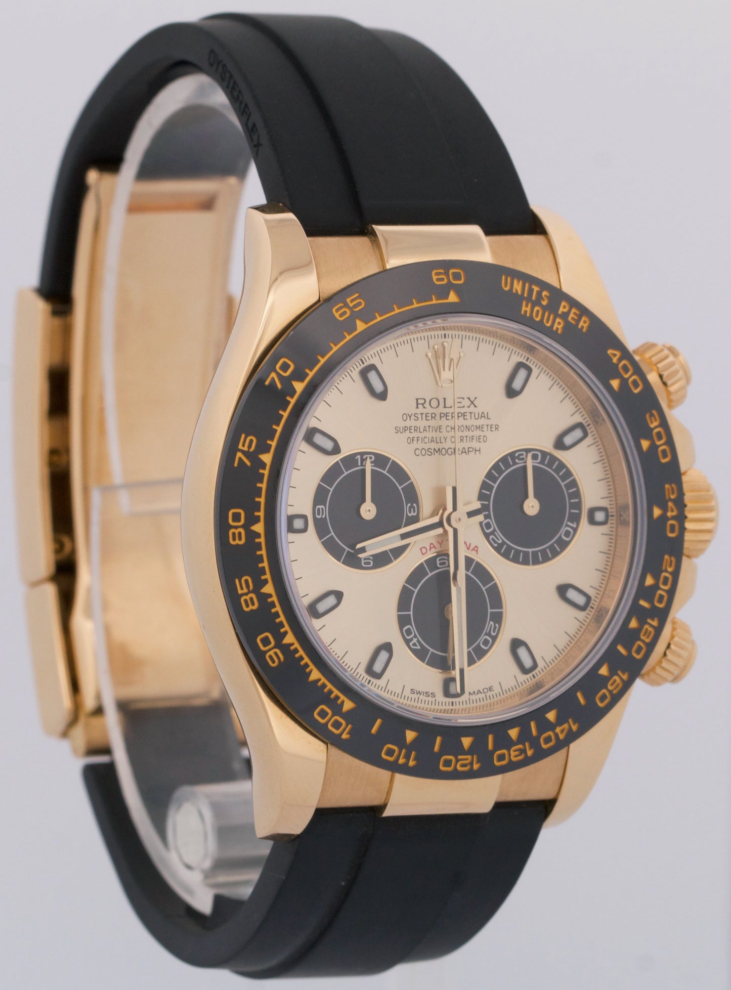 MINT Rolex Daytona 18K Gold CHAMPAGNE Pikachu YML Oysterflex 116518 LN Watch BOX