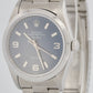 MINT Rolex Air-King Precision BLUE Stainless Steel 3-6-9 34mm Watch 14000