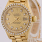VINTAGE Ladies Rolex DateJust President 26mm CHAMPAGNE DIAMOND 18K Gold 69138