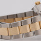MINT Rolex Oyster Perpetual WHITE ROMAN Buckley 18K Gold Steel Oyster 34mm 14233