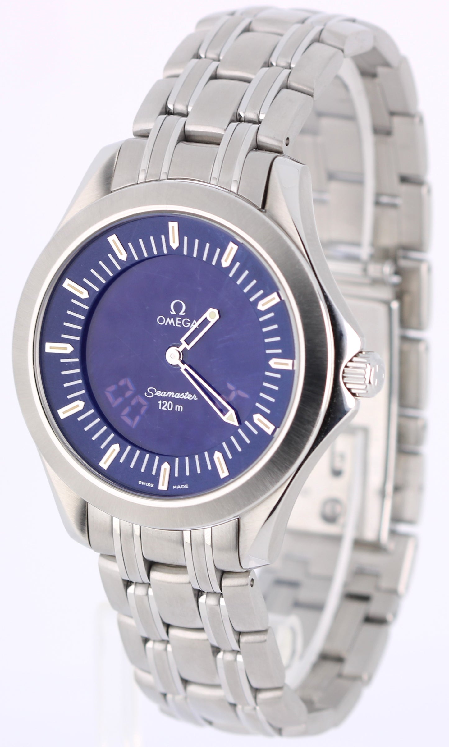 Omega Seamaster 120m Multifunction Steel Blue 37.4mm 2521.81.00 Quartz Watch