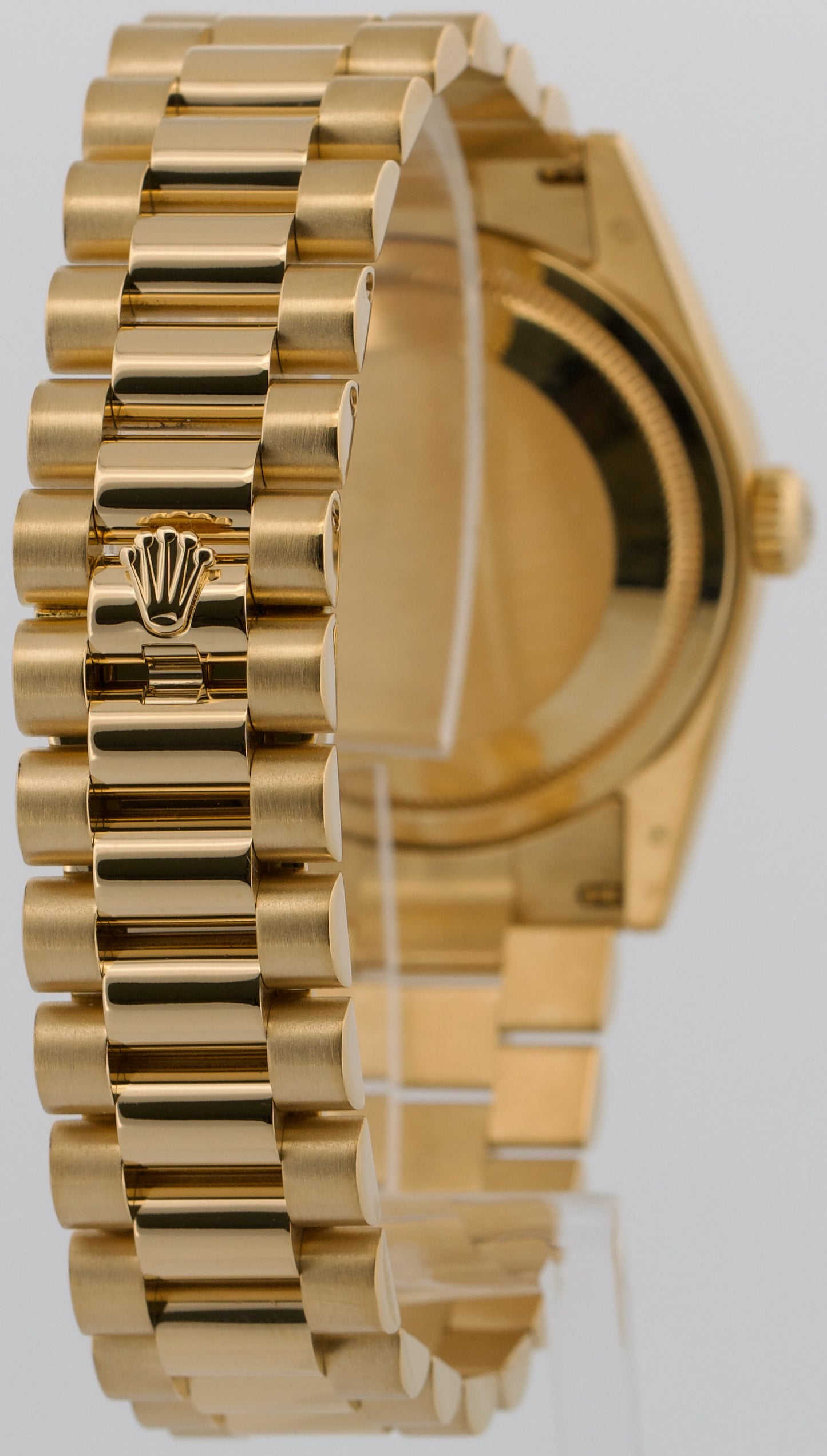 Rolex Day-Date President SILVER DIAMOND 18K Yellow Gold Fluted 36mm 118238 BOX