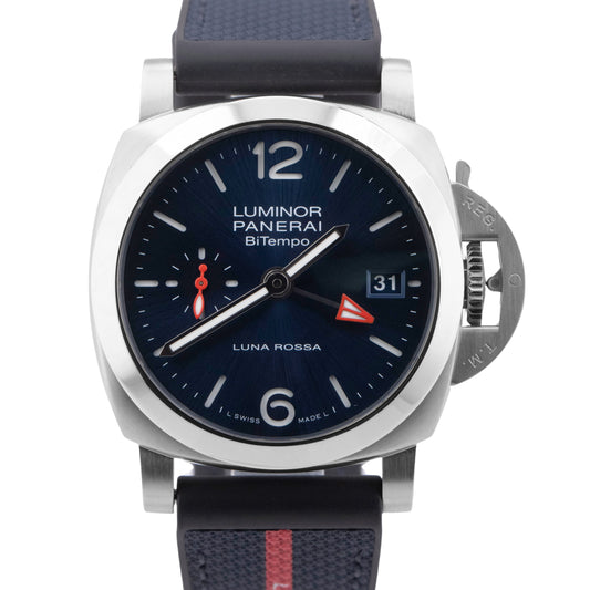 MINT Panerai PAM 1404 Luminor Quaranta BiTempo Luna Rossa 40mm Watch PAM01404