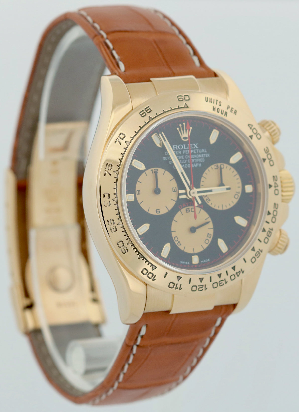 Rolex Daytona Cosmograph 116518 Paul Newman Black 18K Yellow Gold Leather Box