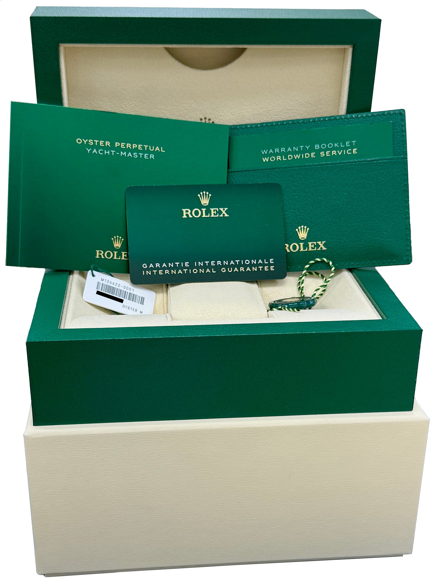 2023 PAPERS Rolex Yacht-Master Steel Platinum RHODIUM 40mm 126622 YM1 Watch BOX