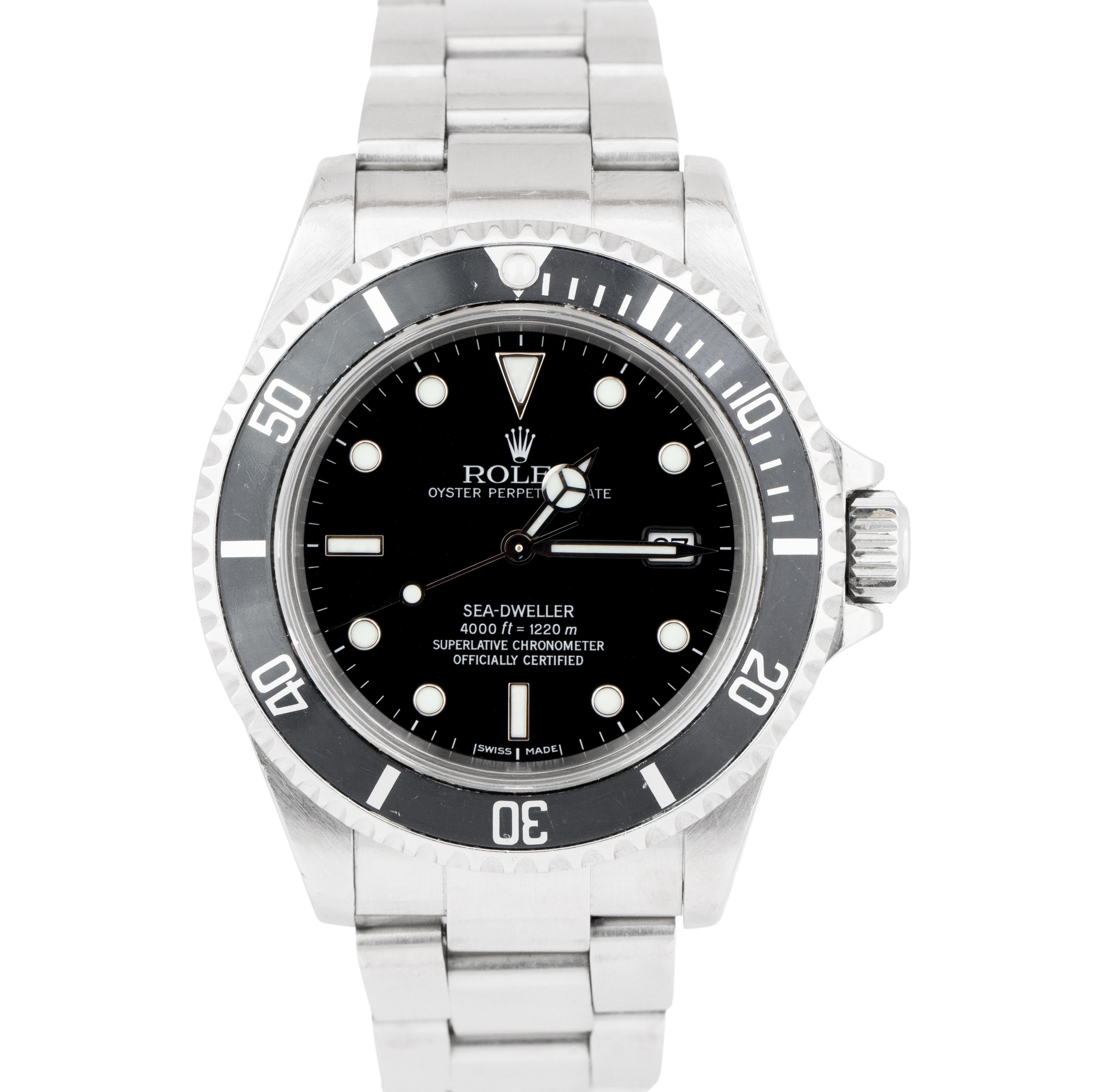 2000 Rolex Sea Dweller 16600 40mm Stainless Steel Black Automatic Watch B P