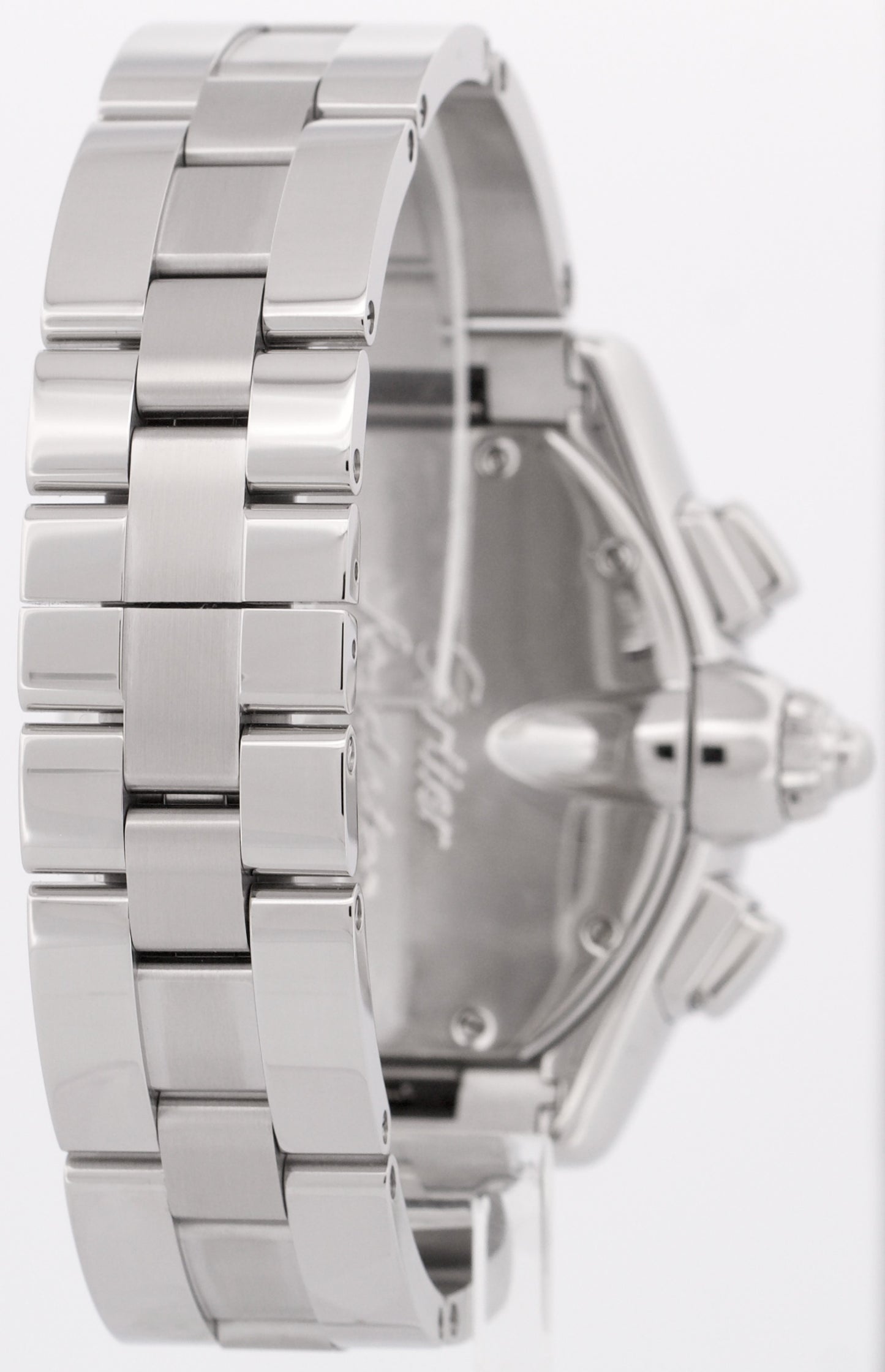 MINT Cartier Roadster XL Chronograph SILVER Roman Steel 43mm Watch 2618 W62006X6
