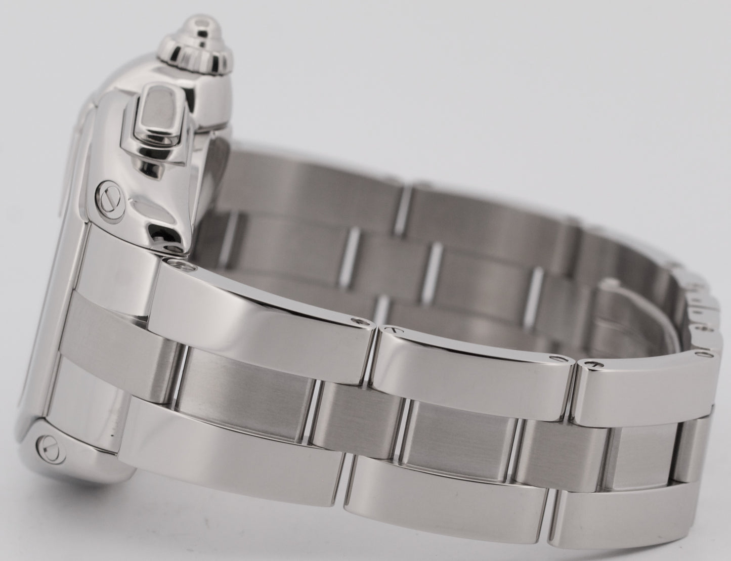 MINT Cartier Roadster XL Chronograph SILVER Roman Steel 43mm Watch 2618 W62006X6