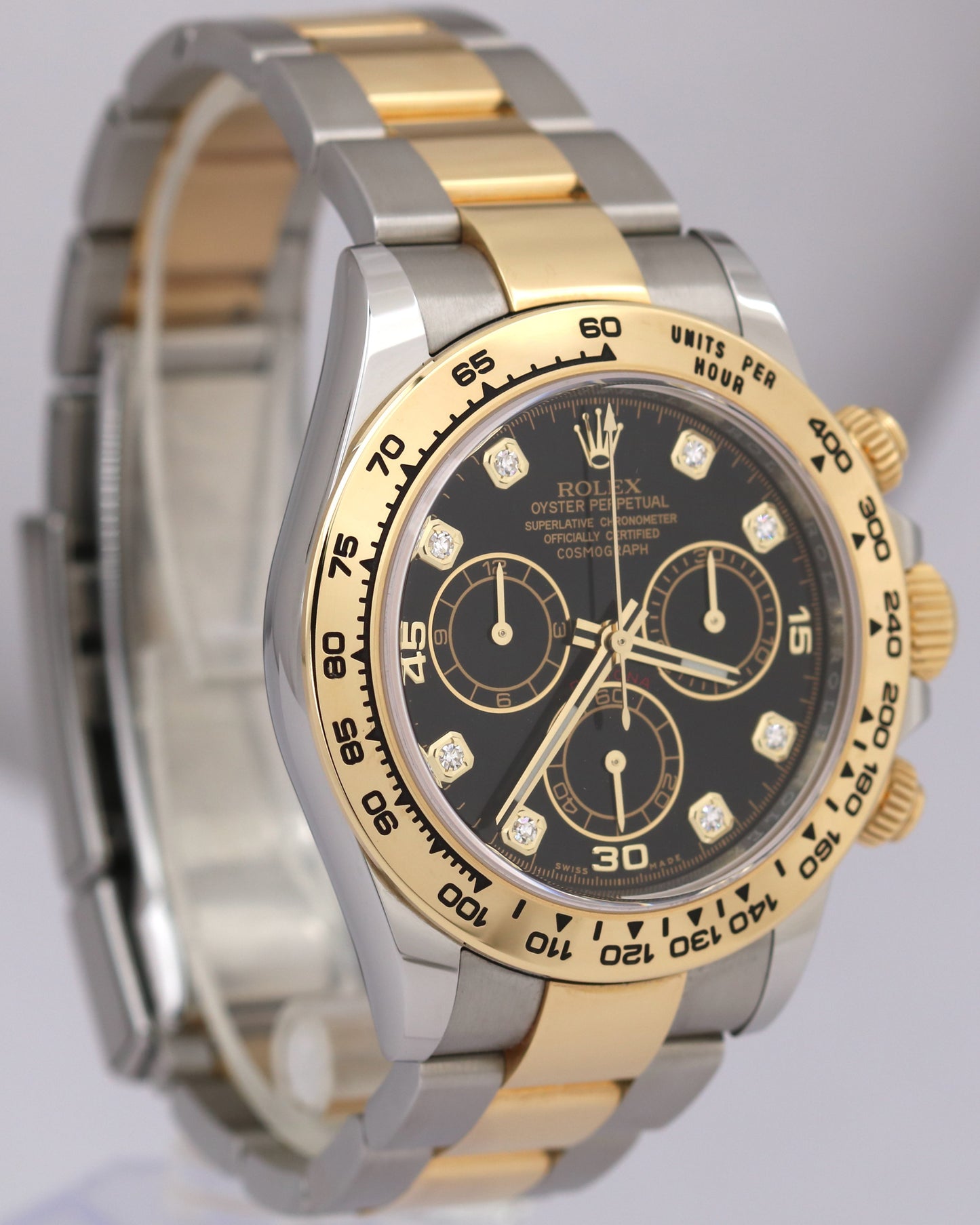 NEW CARD Rolex Daytona BLACK DIAMOND Two-Tone 18K Yellow Gold 40mm 116503 BOX