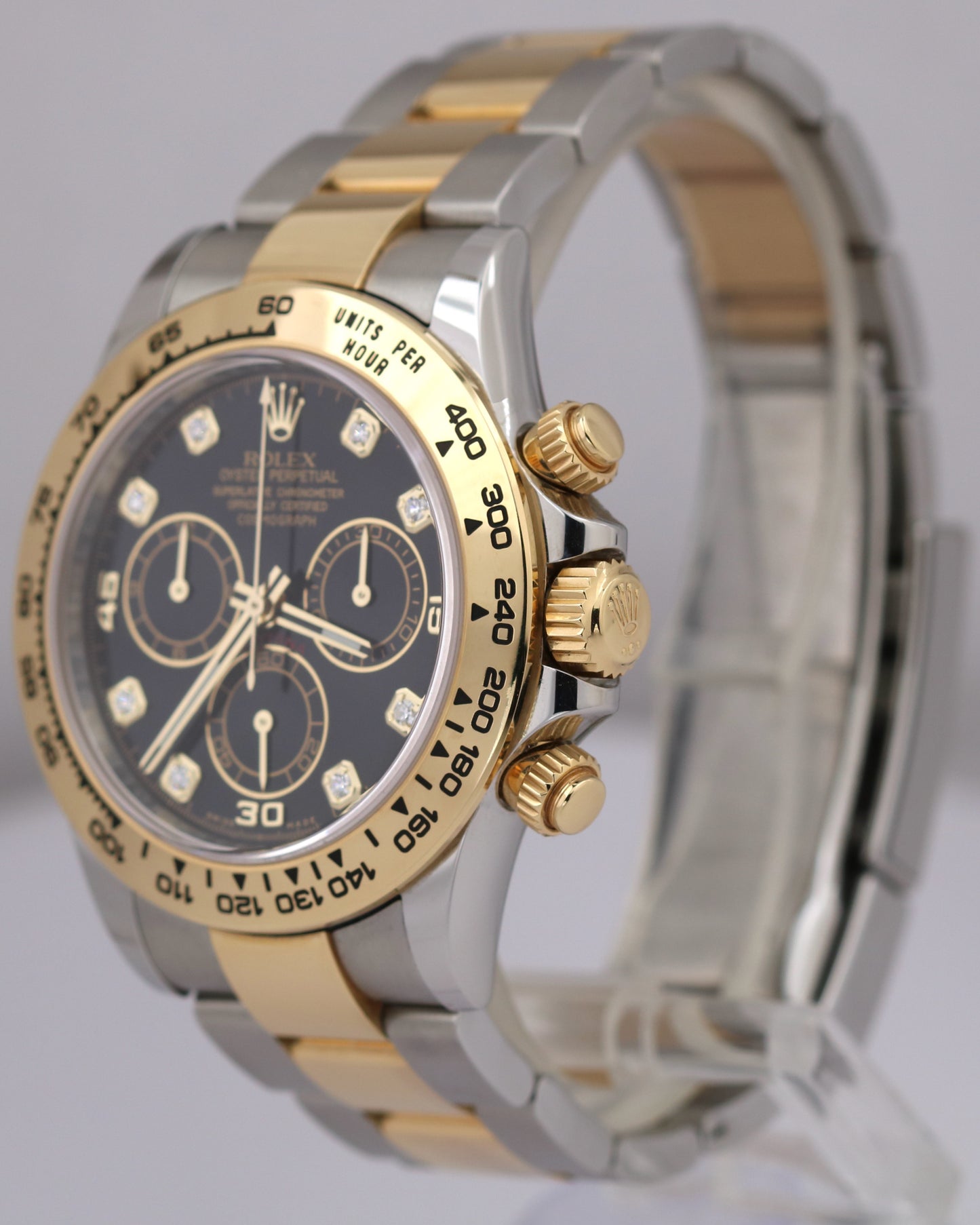 NEW CARD Rolex Daytona BLACK DIAMOND Two-Tone 18K Yellow Gold 40mm 116503 BOX