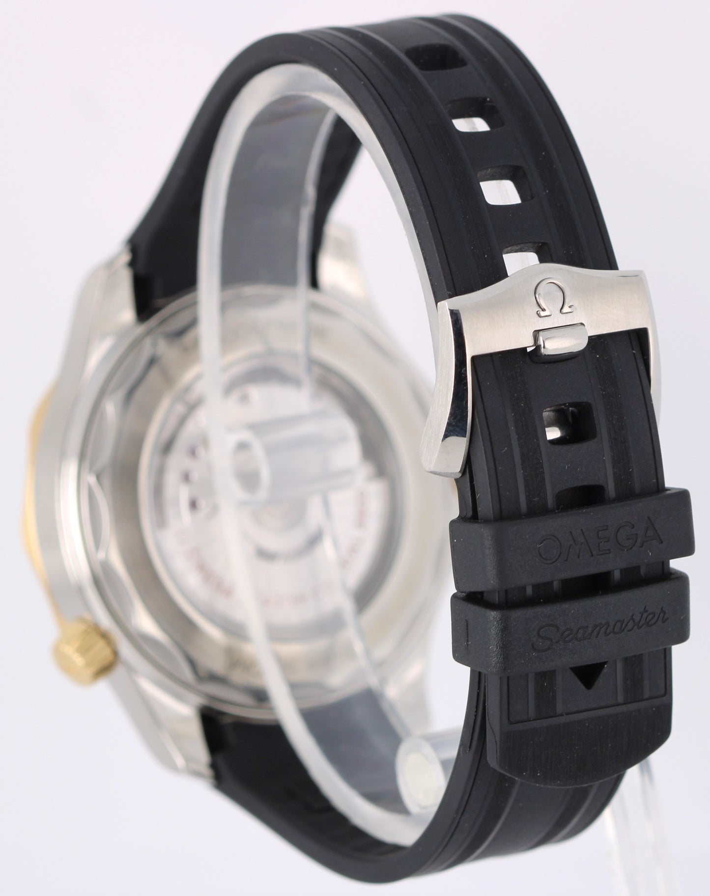 Omega Seamaster Two-Tone Gold Steel Black Wave 42mm 210.22.42.20.01.001 Watch