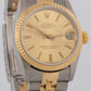 Rolex DateJust 31mm Midsize Two-Tone CHAMPAGNE 18K Yellow Gold Fluted 68273
