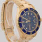 2004 PAPERS Rolex Submariner Date BLUE 18K Yellow Gold 40mm Watch 16618 LB BOX