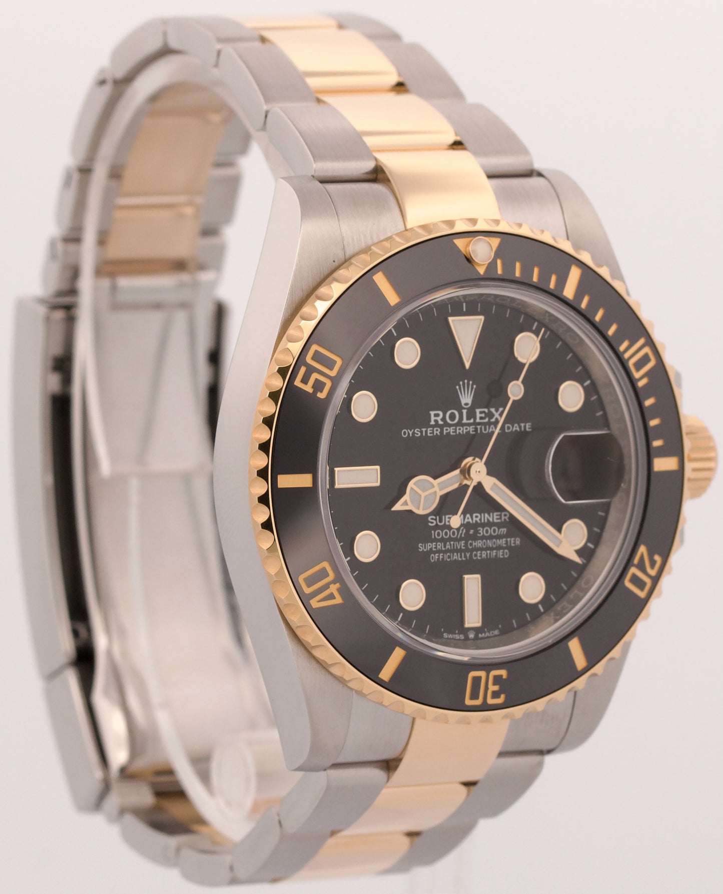 2022 PAPERS Rolex Submariner Date BLACK Two-Tone Gold 41mm 126613 LN Watch BOX