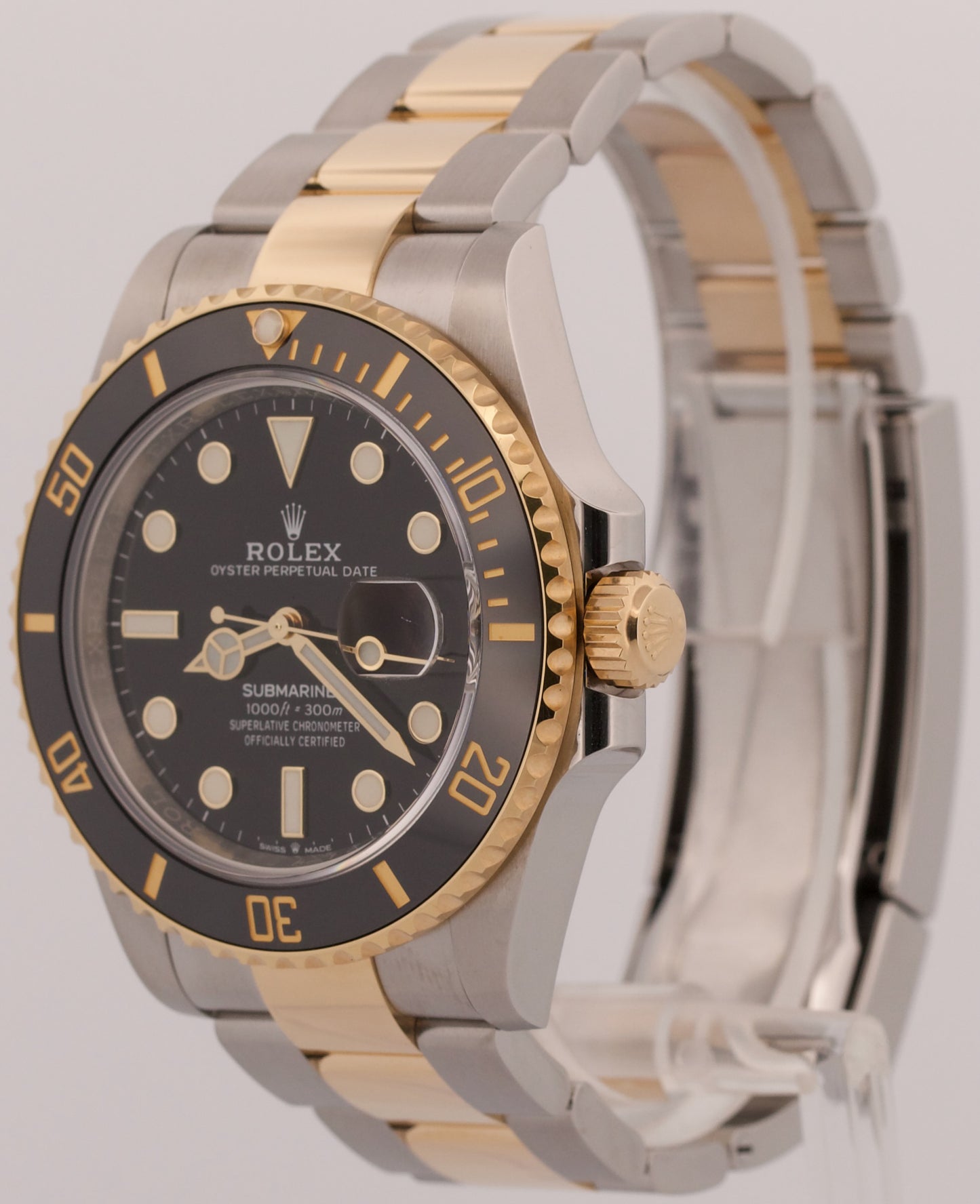 2022 PAPERS Rolex Submariner Date BLACK Two-Tone Gold 41mm 126613 LN Watch BOX