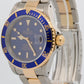 Rolex Submariner Date BLUE 40mm 18K GOLD BUCKLE Stainless Steel 16613 Watch