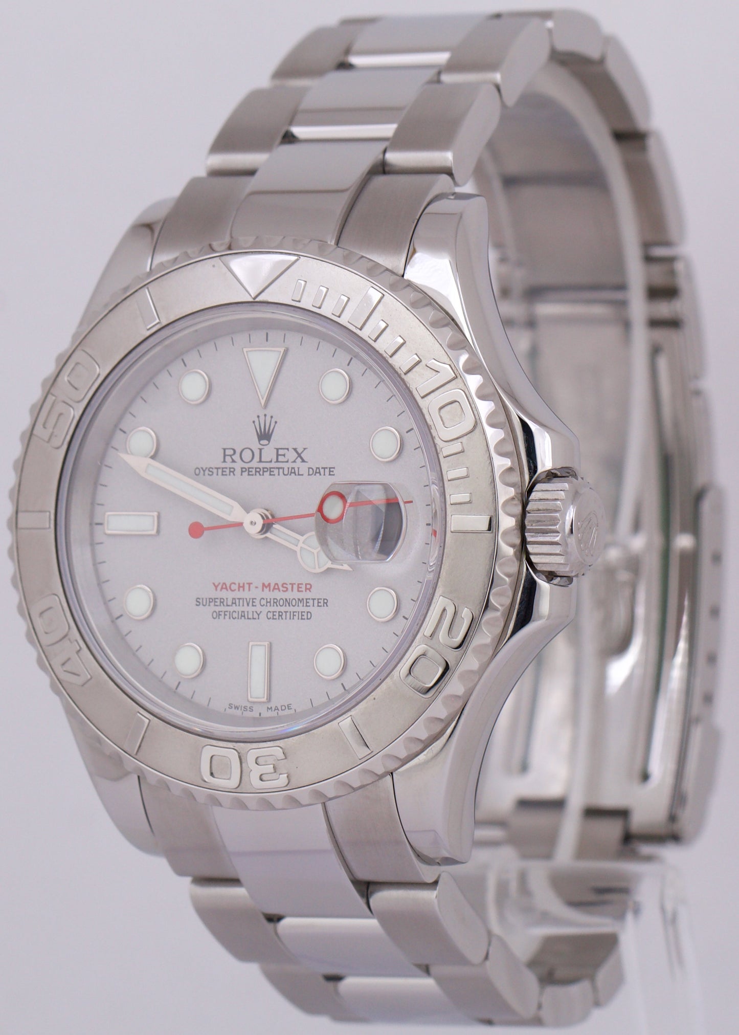 MINT PAPERS Rolex Yacht-Master Stainless Steel PLATINUM 40mm Watch 16622 BOX