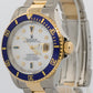 1999 Rolex Submariner Date SERTI MOP DIAMOND 40mm 18K GOLD BUCKLE Steel 16613