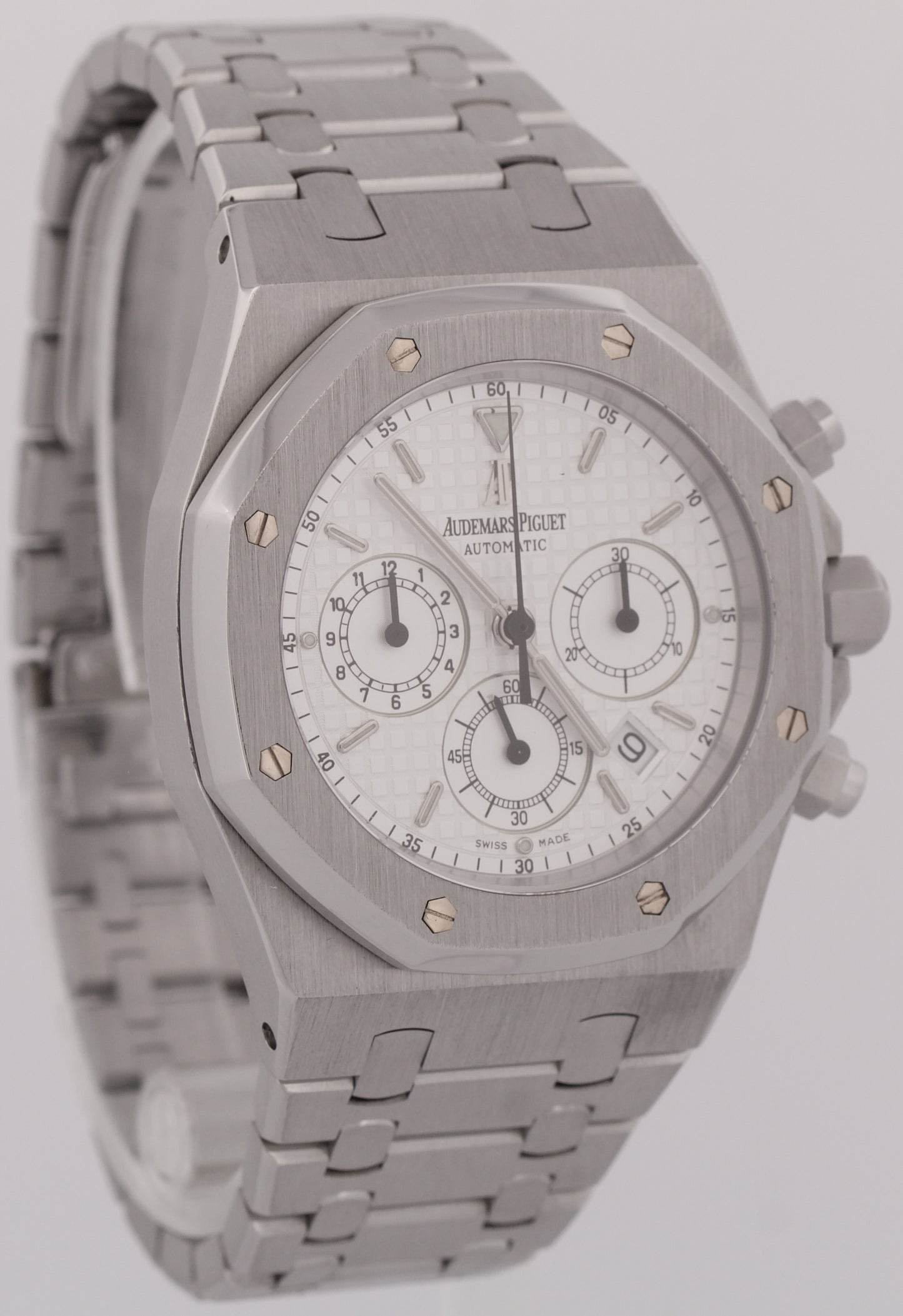Audemars Piguet Royal Oak Chronograph WHITE 39mm Stainless Steel Watch 26300ST
