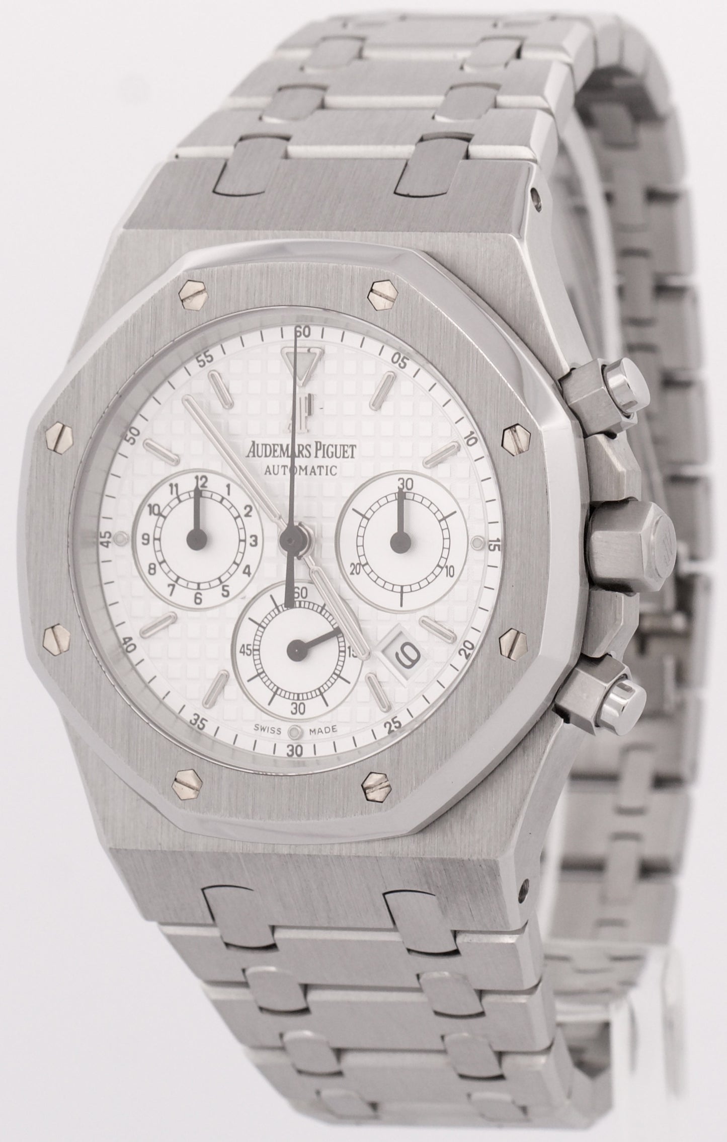 Audemars Piguet Royal Oak Chronograph WHITE 39mm Stainless Steel Watch 26300ST