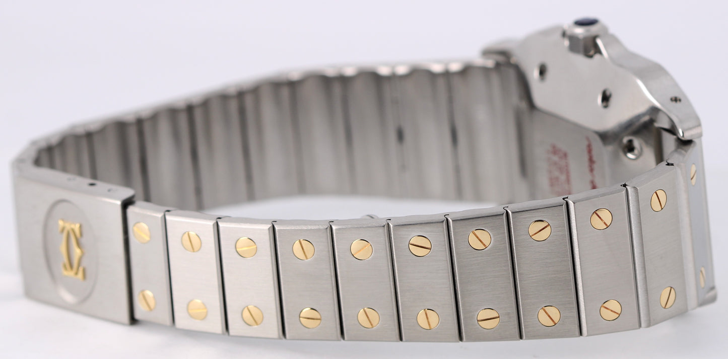 Cartier Santos Two-Tone 18k Gold Steel White Roman 29mmX41mm 1172961 Watch