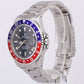 1999 PAPERS Rolex GMT-Master 40mm PEPSI Blue Red Stainless Steel Watch 16700 B+P