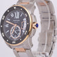 MINT Cartier Calibre Diver 18K Rose Gold Steel Black 42mm Watch 3729 W7100054