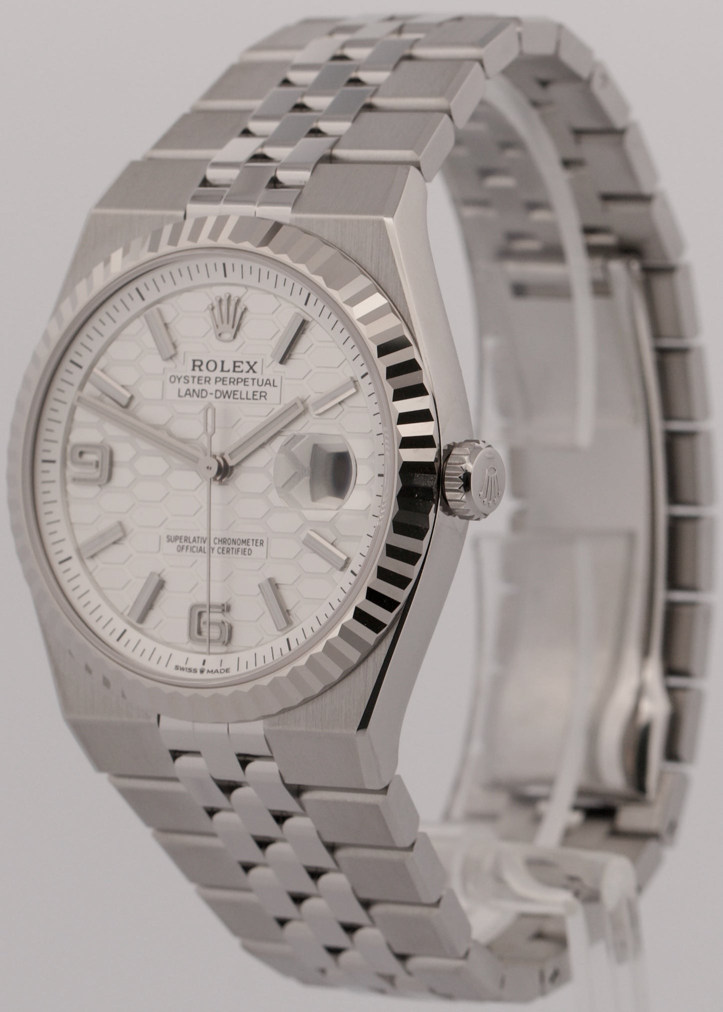 NEW MAY 2026 PAPERS Rolex Land-Dweller 40mm WHITE Stainless Steel 127334 BOX