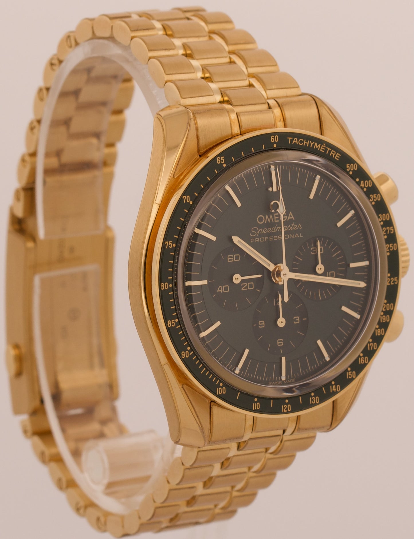 2023 PAPERS Omega Speedmaster GREEN Moonshine 18K Gold 310.60.42.50.10.001 BOX