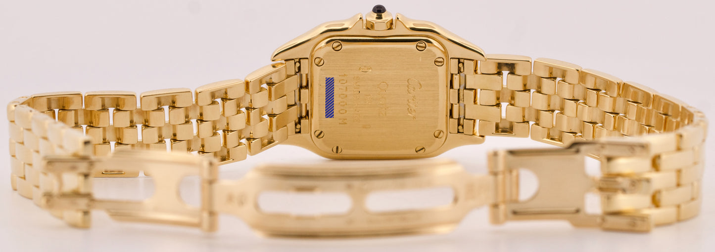 PAPERS Ladies Cartier Panthere Small 18K Yellow Gold 22mm Quartz 107000M BOX