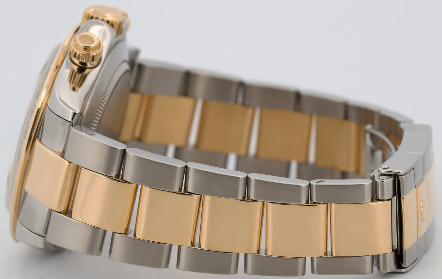 Rolex Daytona Cosmograph WHITE 18K Yellow Gold Two-Tone Steel Watch 116523