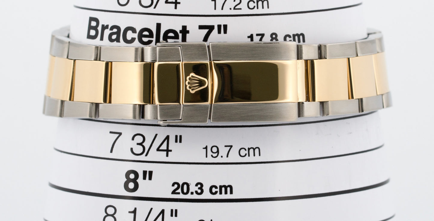 Rolex Daytona Cosmograph WHITE 18K Yellow Gold Two-Tone Steel Watch 116523