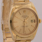 VINTAGE Rolex Oyster Perpetual Date 34mm CHAMPAGNE 14K Gold Fluted Watch 1503