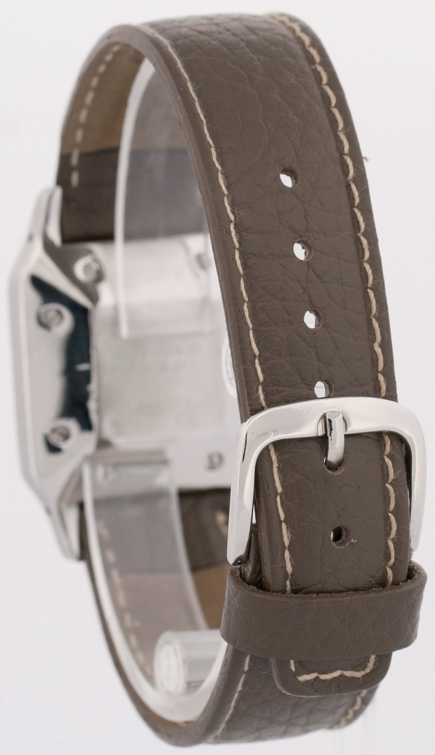Cartier Santos Two-Tone 18k Gold Steel Ivory Roman Leather 29mm 2961 Automatic
