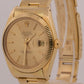 VINTAGE Rolex Oyster Perpetual Date 34mm CHAMPAGNE 14K Gold Fluted Watch 1503