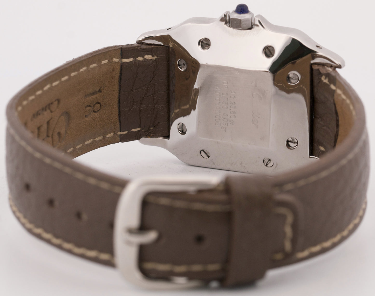 Cartier Santos Two-Tone 18k Gold Steel Ivory Roman Leather 29mm 2961 Automatic