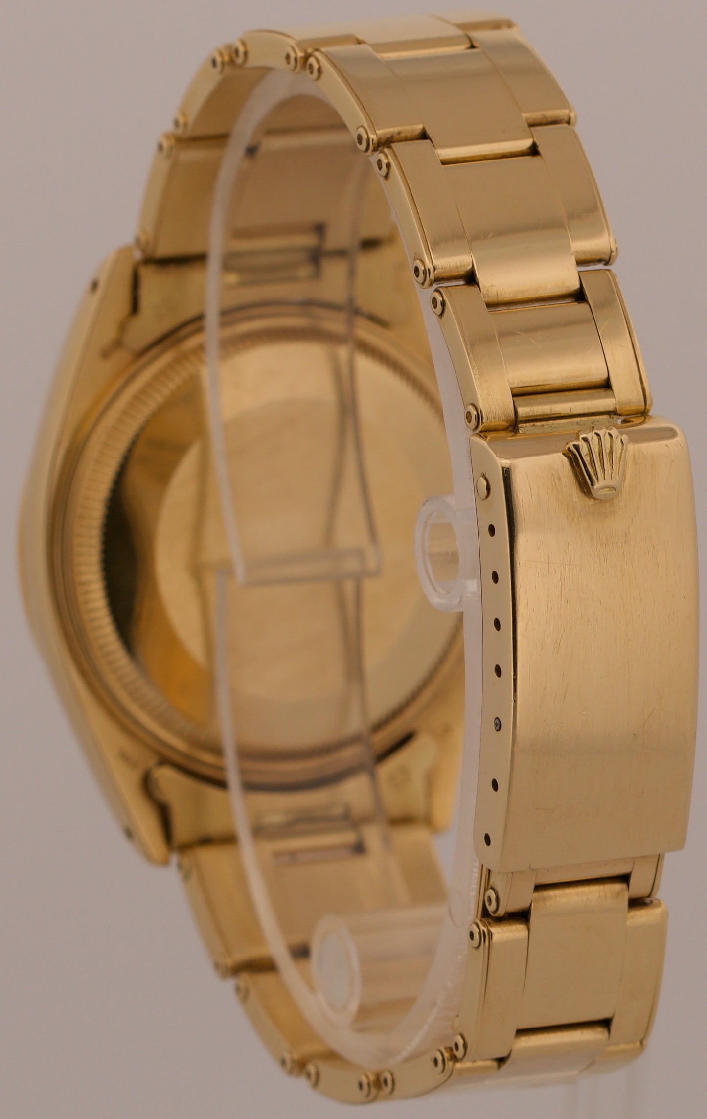 VINTAGE Rolex Oyster Perpetual Date 34mm CHAMPAGNE 14K Gold Fluted Watch 1503