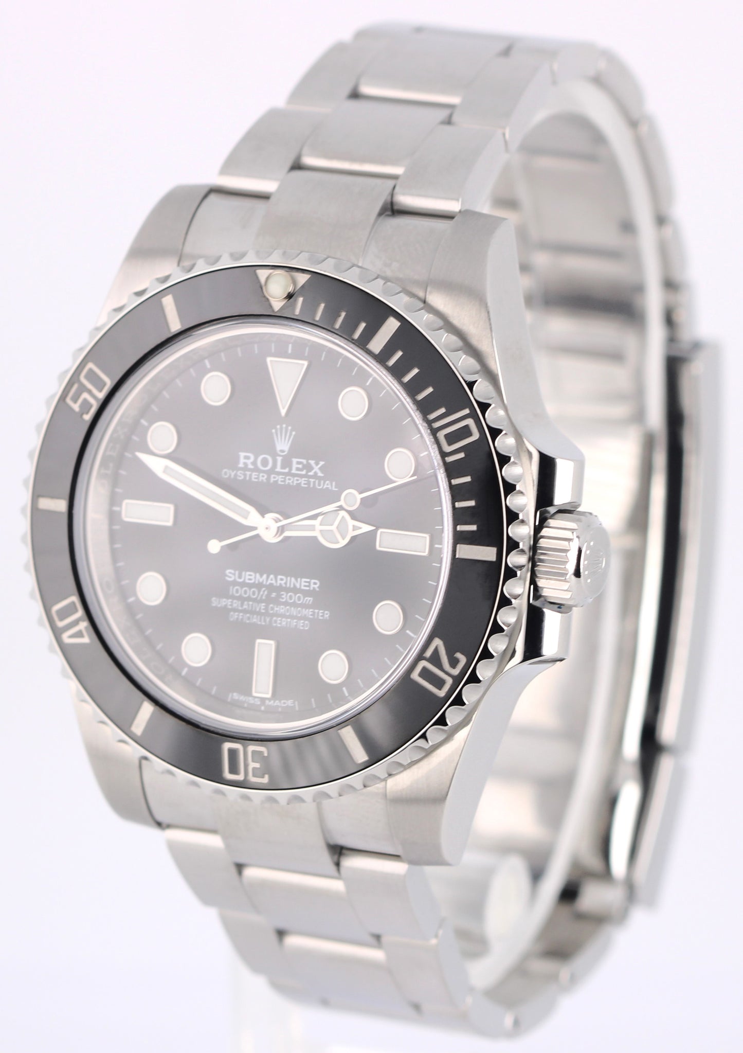 Rolex Submariner No-Date BLACK Ceramic Stainless Steel 40mm 114060 Watch