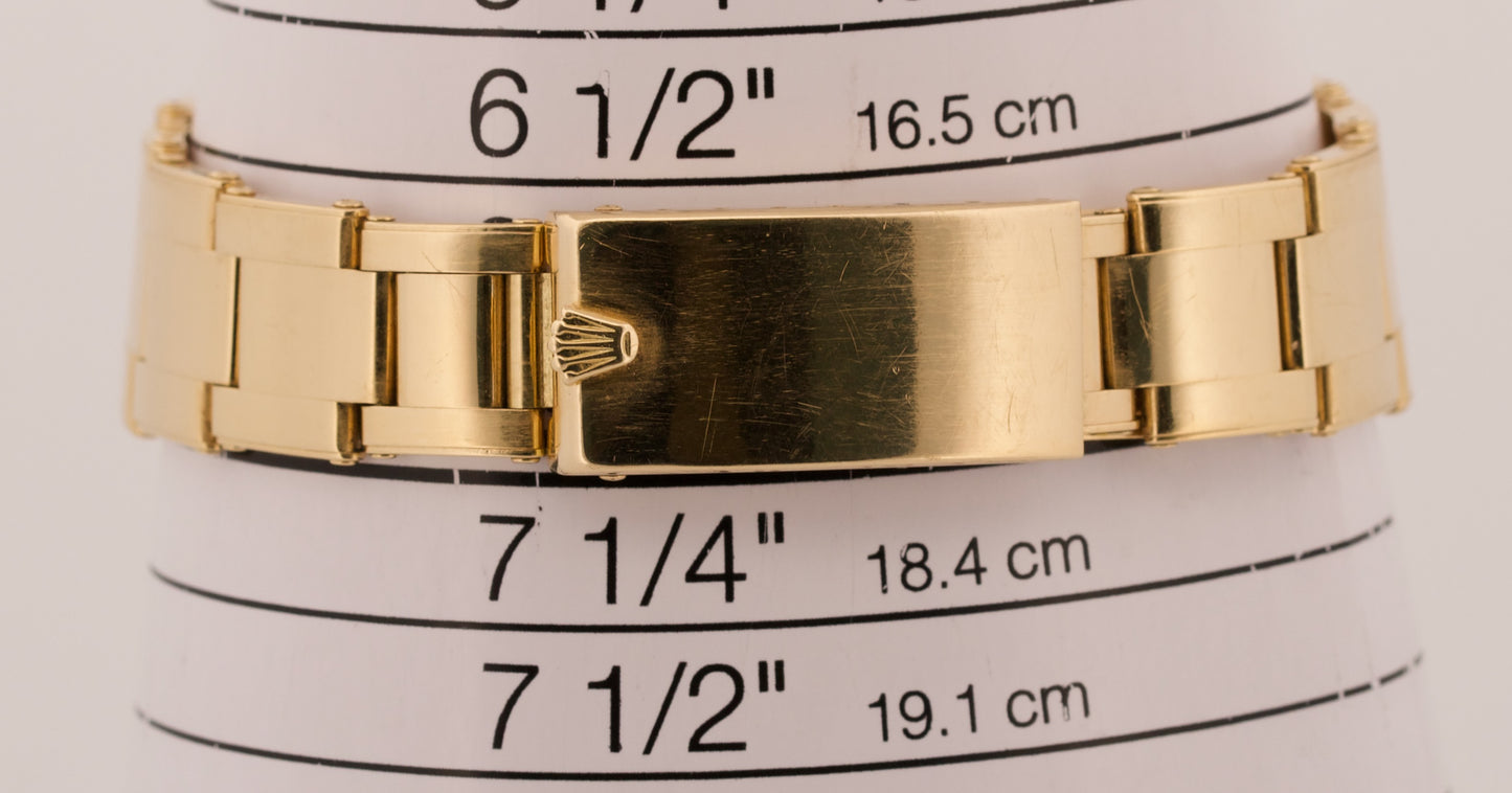 VINTAGE Rolex Oyster Perpetual Date 34mm CHAMPAGNE 14K Gold Fluted Watch 1503