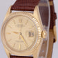 VINTAGE 1962 Rolex DateJust 36mm 18K Gold Champagne Pie-Pan Dial Watch 1601