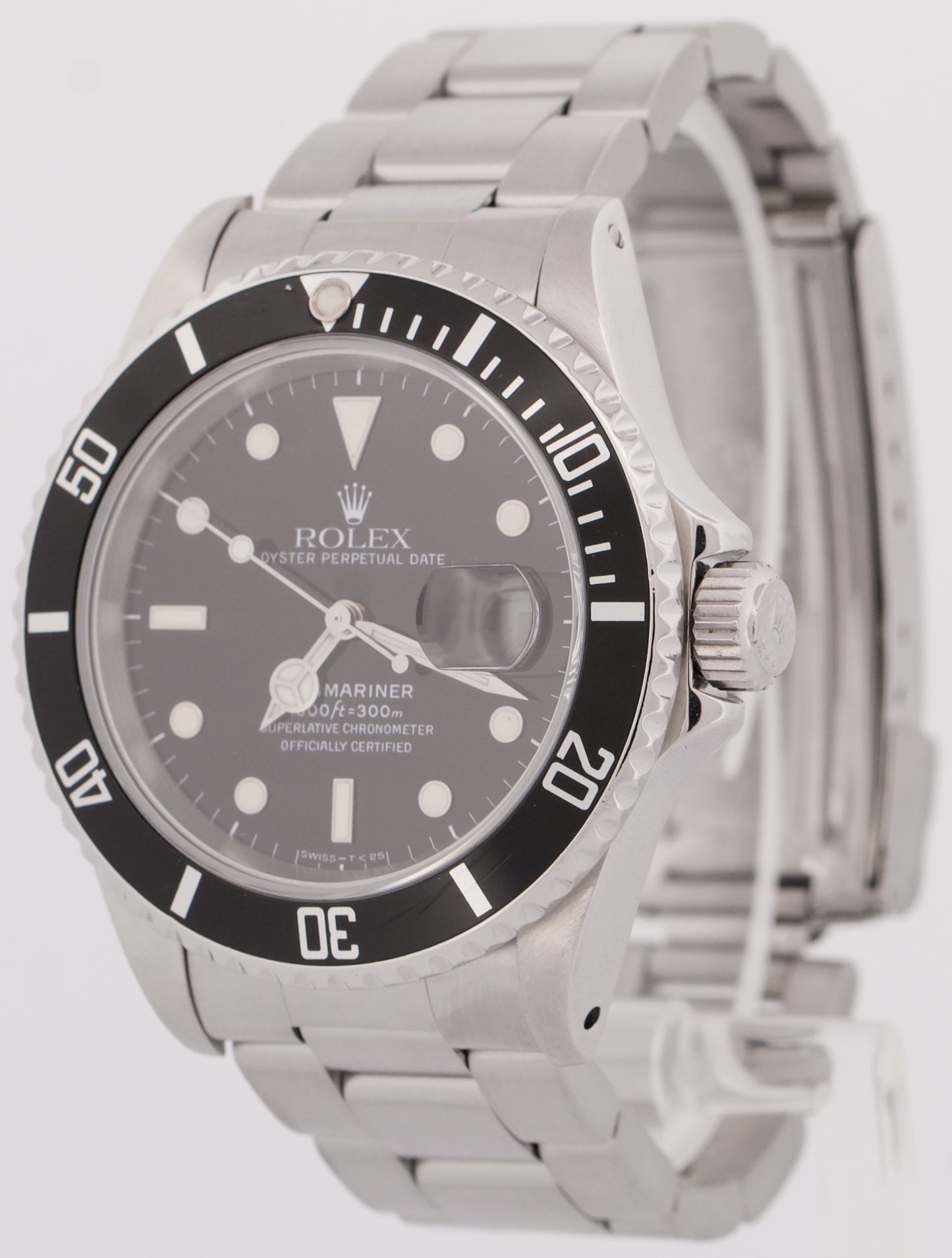 1990 Rolex Submariner Date Black Stainless 40mm Oyster Automatic 16610 Watch