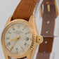 Ladies Rolex DateJust 26mm WHITE ROMAN 18K Yellow Gold Fluted Leather 6917 Watch