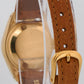 Ladies Rolex DateJust 26mm WHITE ROMAN 18K Yellow Gold Fluted Leather 6917 Watch