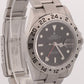 Rolex Explorer II BLACK Stainless Steel Red 40mm Rehaut NO-HOLES 16570 Watch
