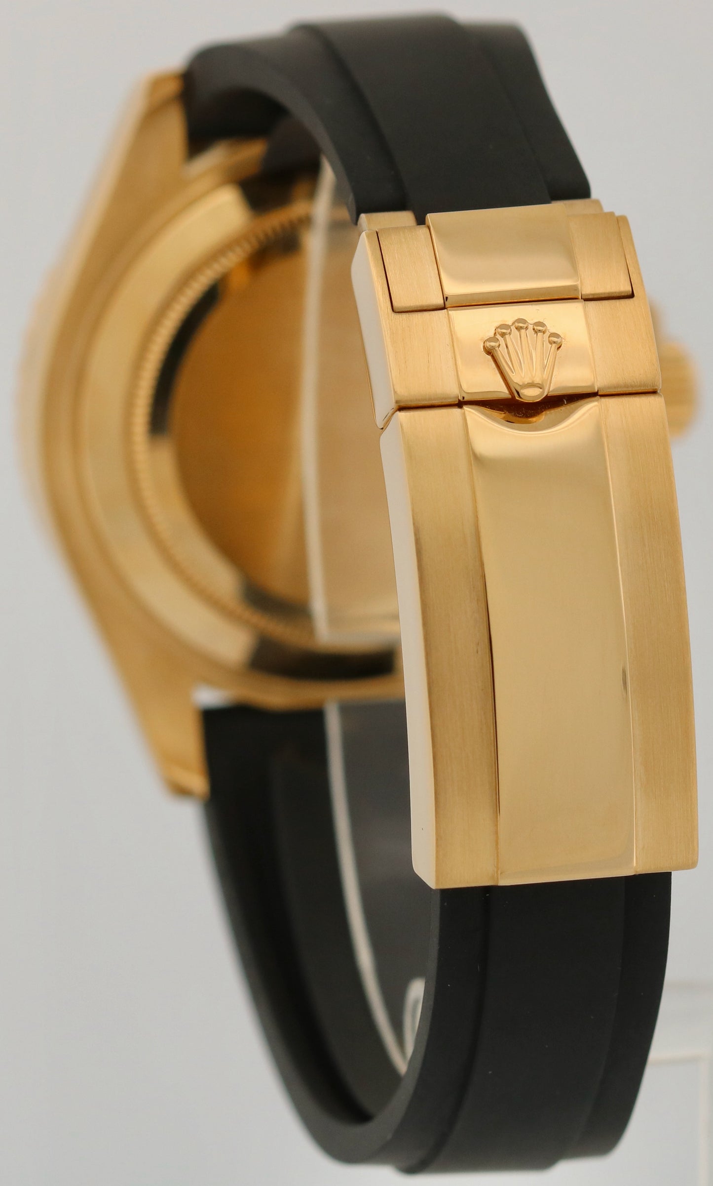 Rolex Yacht-Master BLACK 18K Yellow Gold Oysterflex Rubber 42mm Watch 226658 BOX