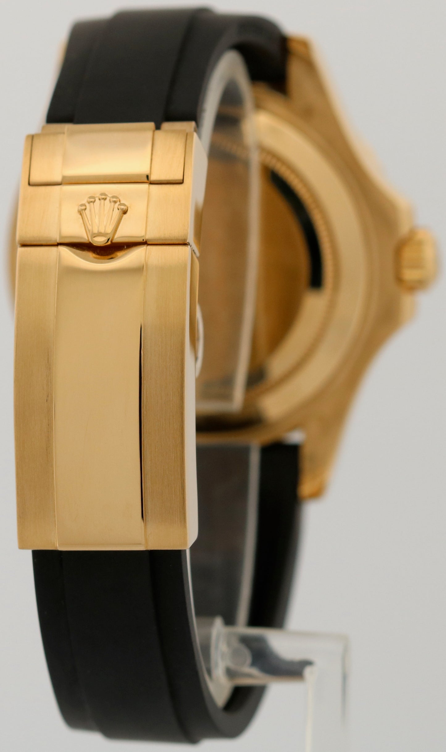 Rolex Yacht-Master BLACK 18K Yellow Gold Oysterflex Rubber 42mm Watch 226658 BOX