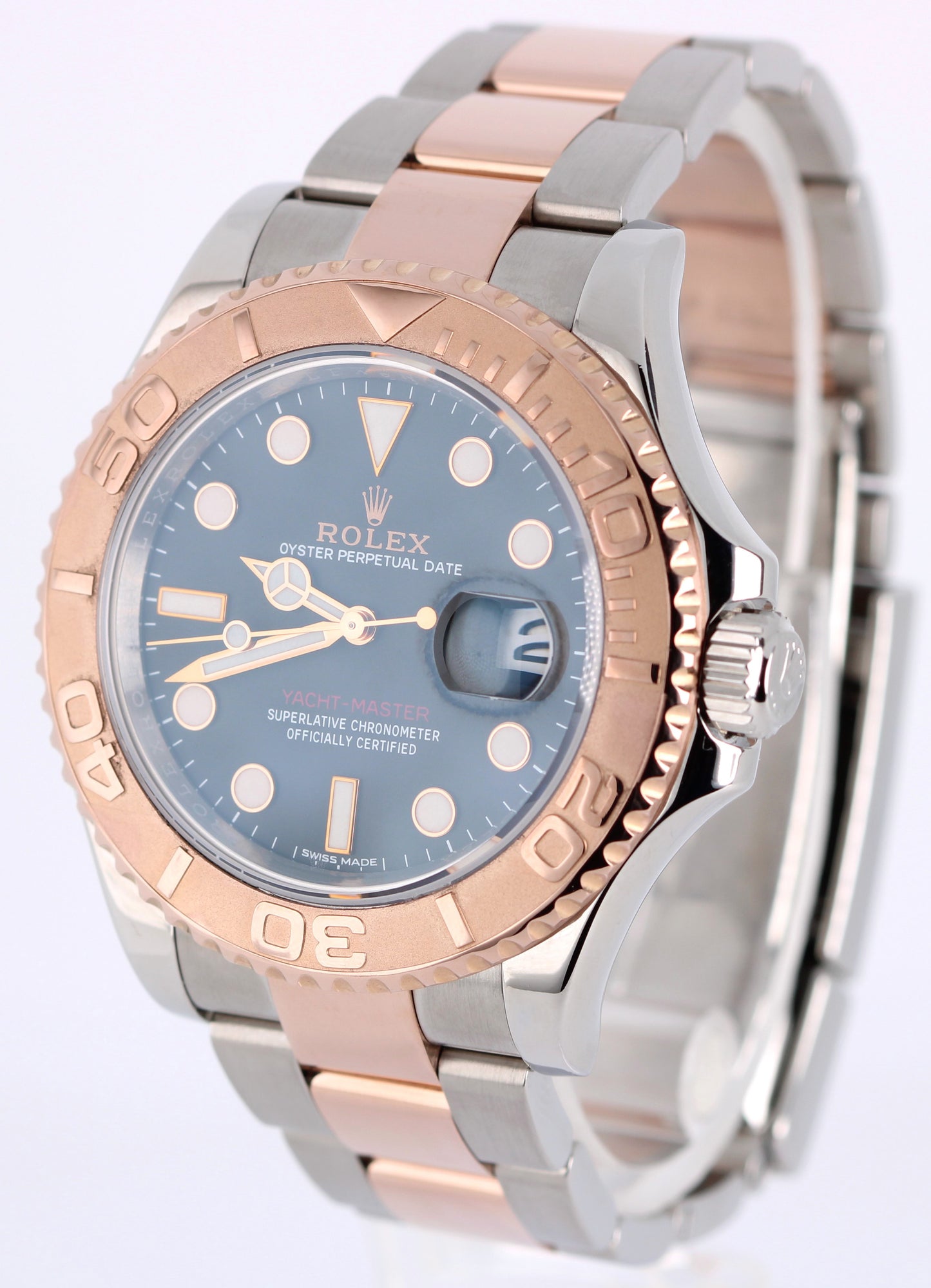 Rolex Yacht-Master 40mm Two-Tone 18k Rose Gold Steel Black 126621 Watch