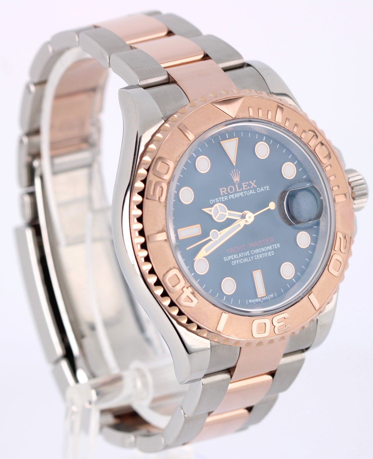 Rolex Yacht-Master 40mm Two-Tone 18k Rose Gold Steel Black 126621 Watch