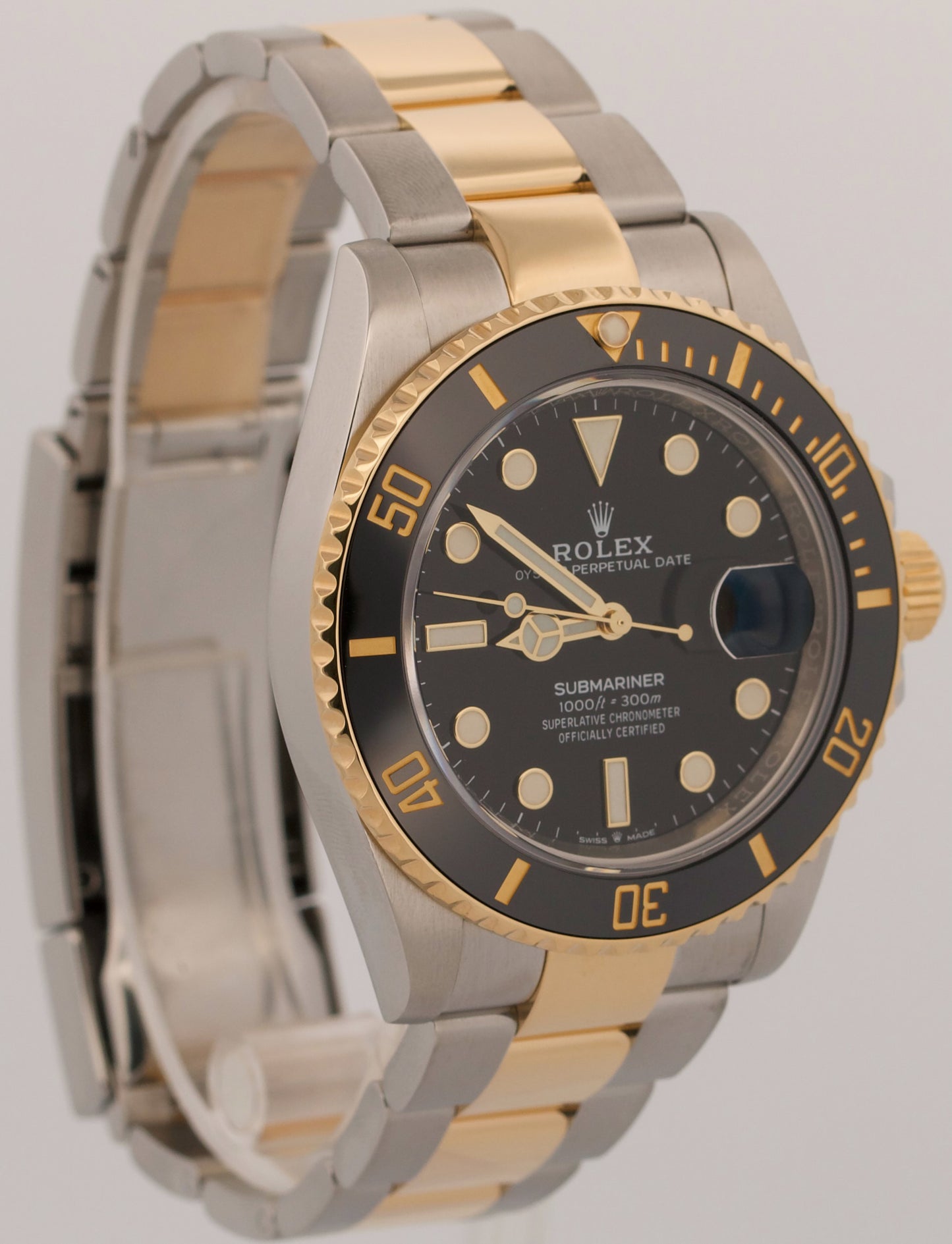 2024 PAPERS Rolex Submariner Date BLACK Two-Tone Gold 41mm 126613 LN Watch BOX